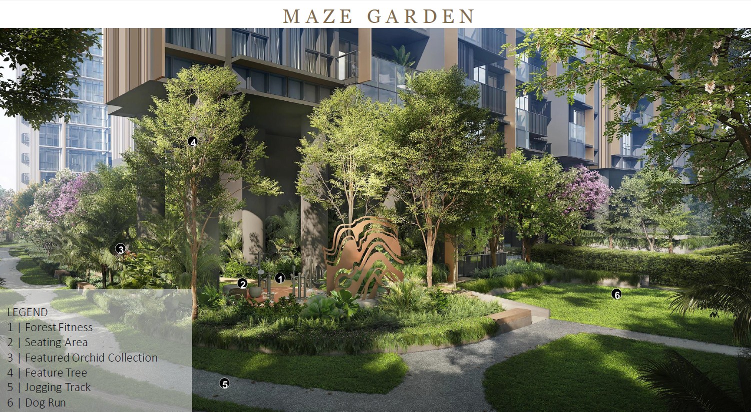 Lentoria Maze Garden landscaping at the tower base